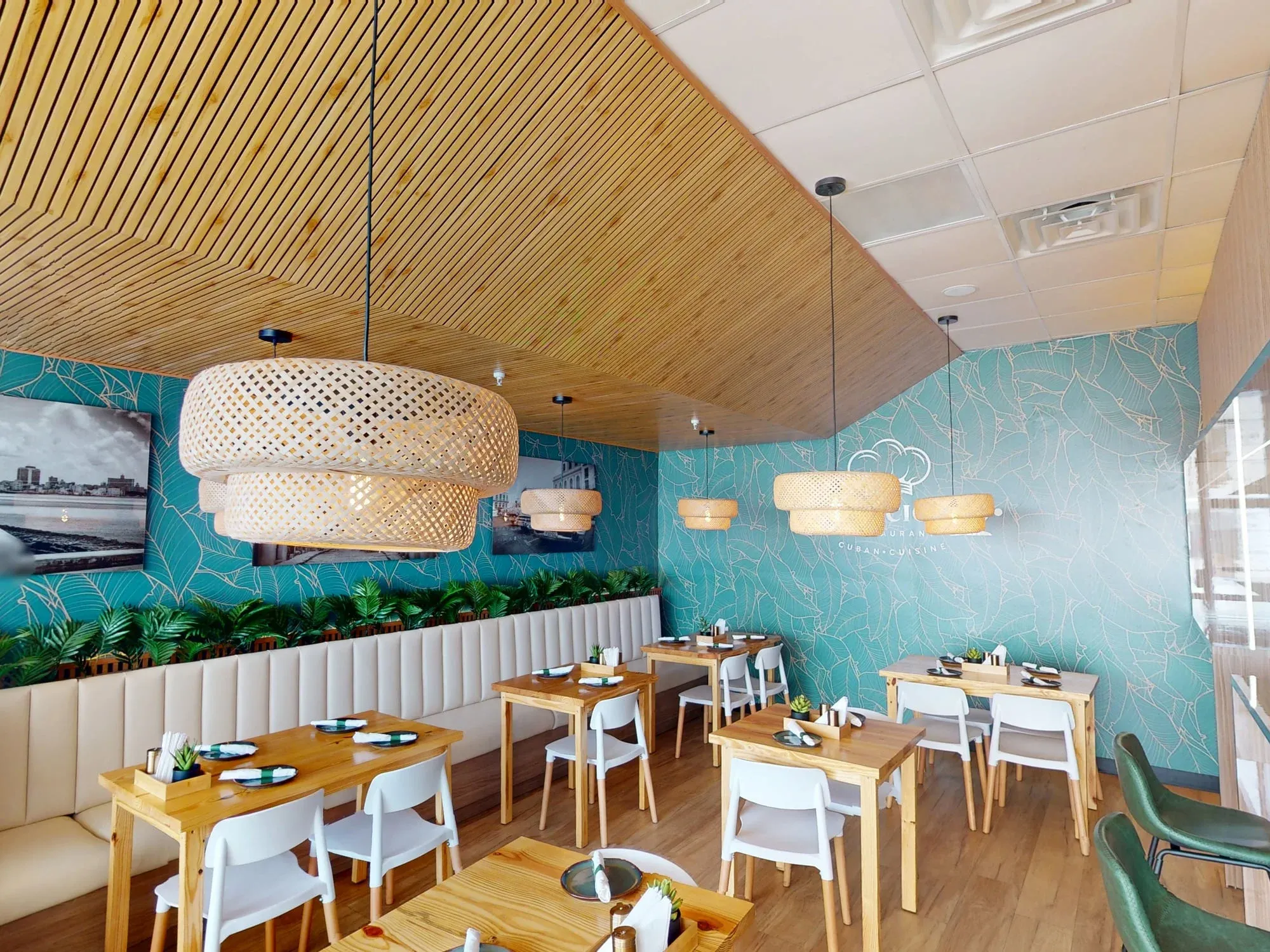 Cuban-inspired interior decor at Sensaciones restaurant