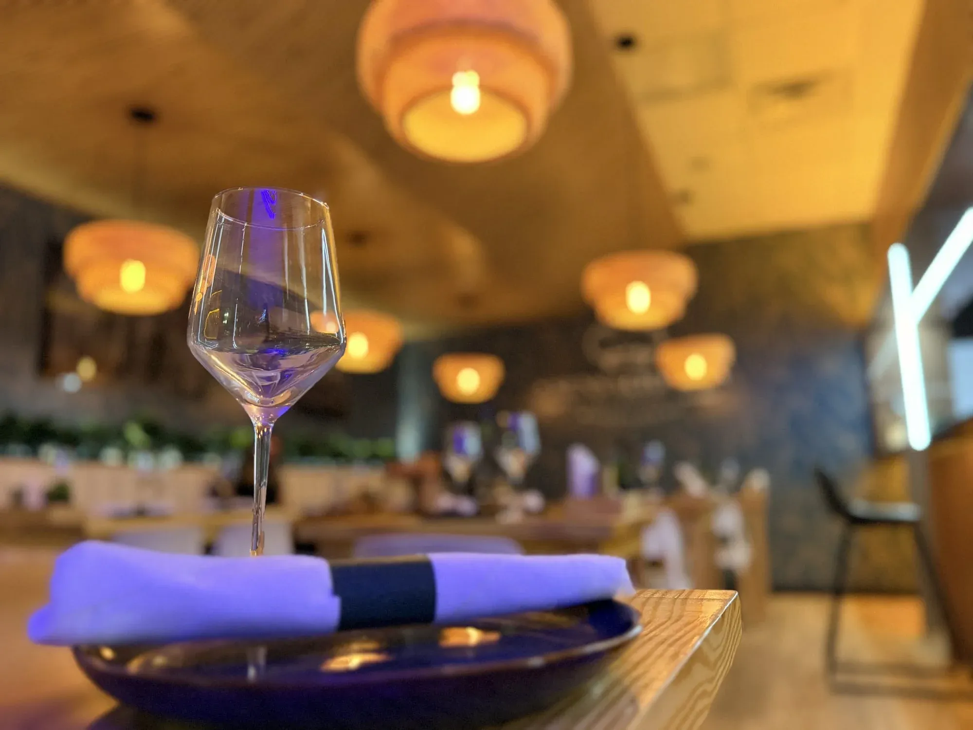 Stylish restaurant interior at Sensaciones, Fort Myers