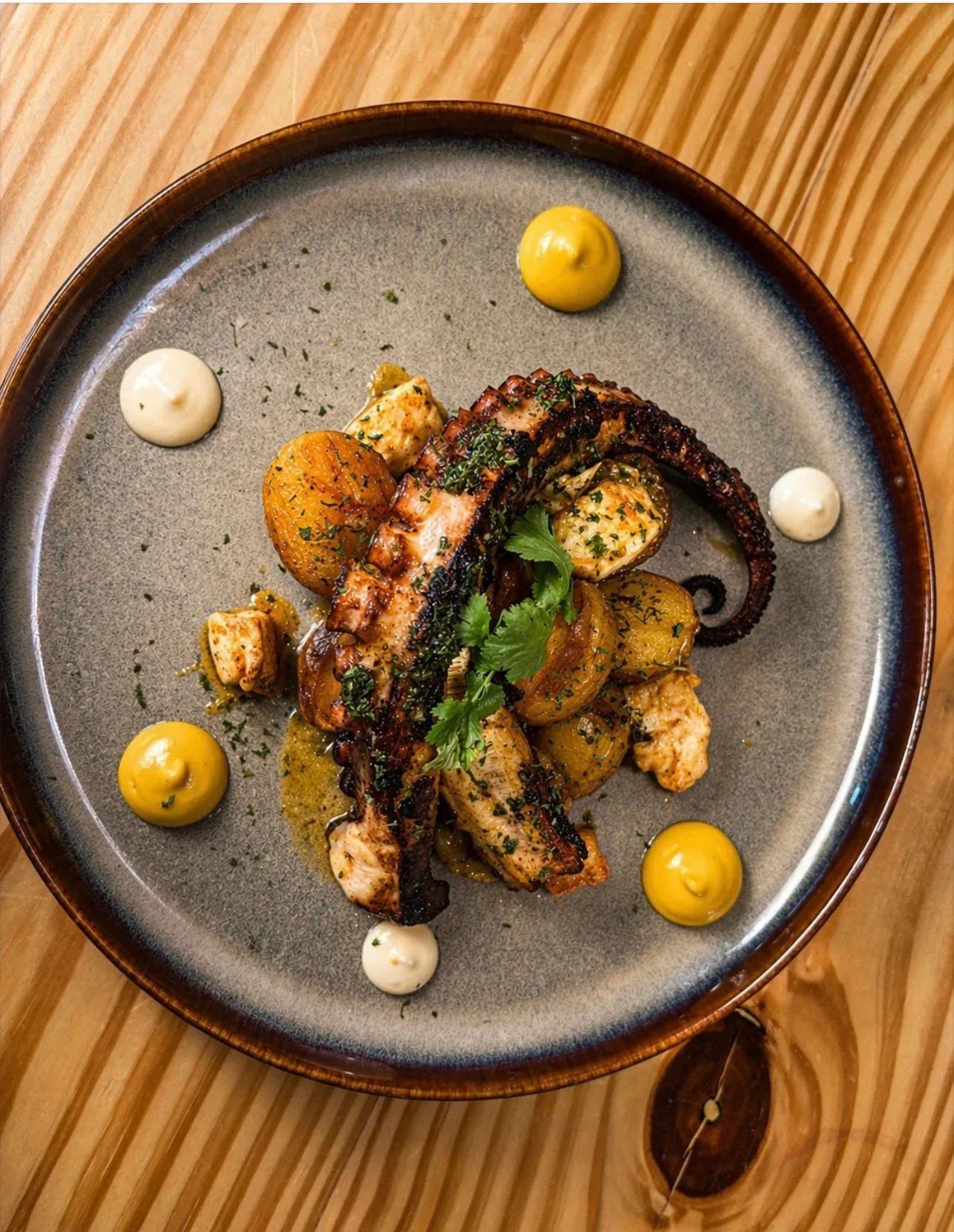 Grilled octopus (pulpo) at Sensaciones Cuban restaurant