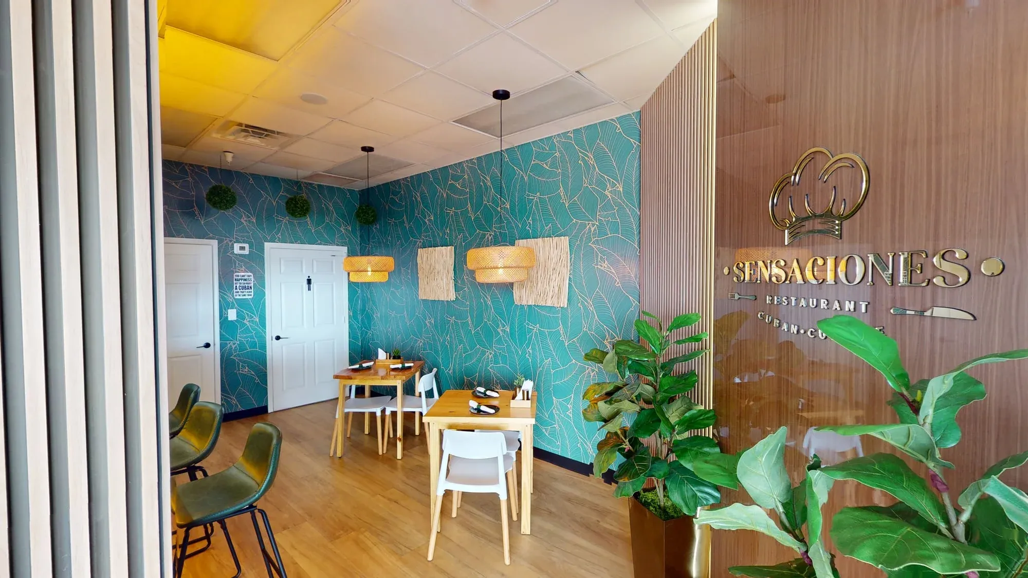 Dining hall at Sensaciones Cuban restaurant